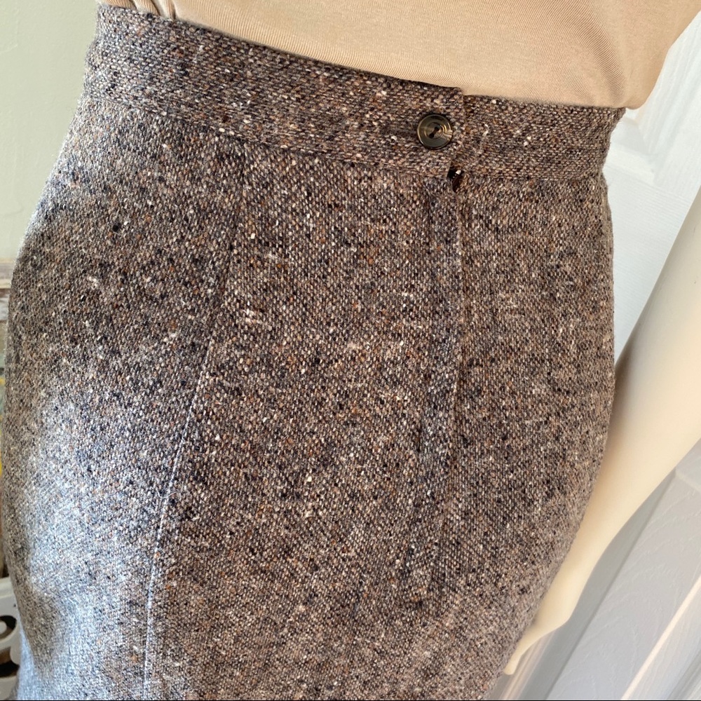👒 Vintage Lew Magram Neutral Wool Maxi Skirt - Picture 9 of 13